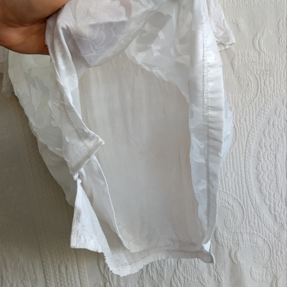 Rxb Sheer White Floral Tshirt Applique Flowers Embroidered Femme Goddess Spring - Picture 6 of 9